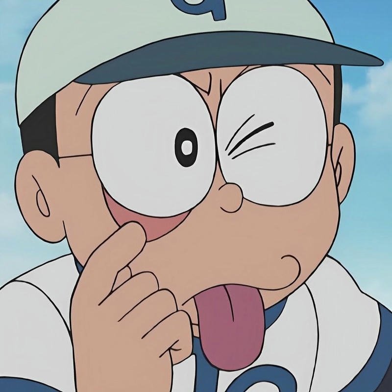 Nobita làm mặt xấu lè lưỡi trêu chọc mọi người