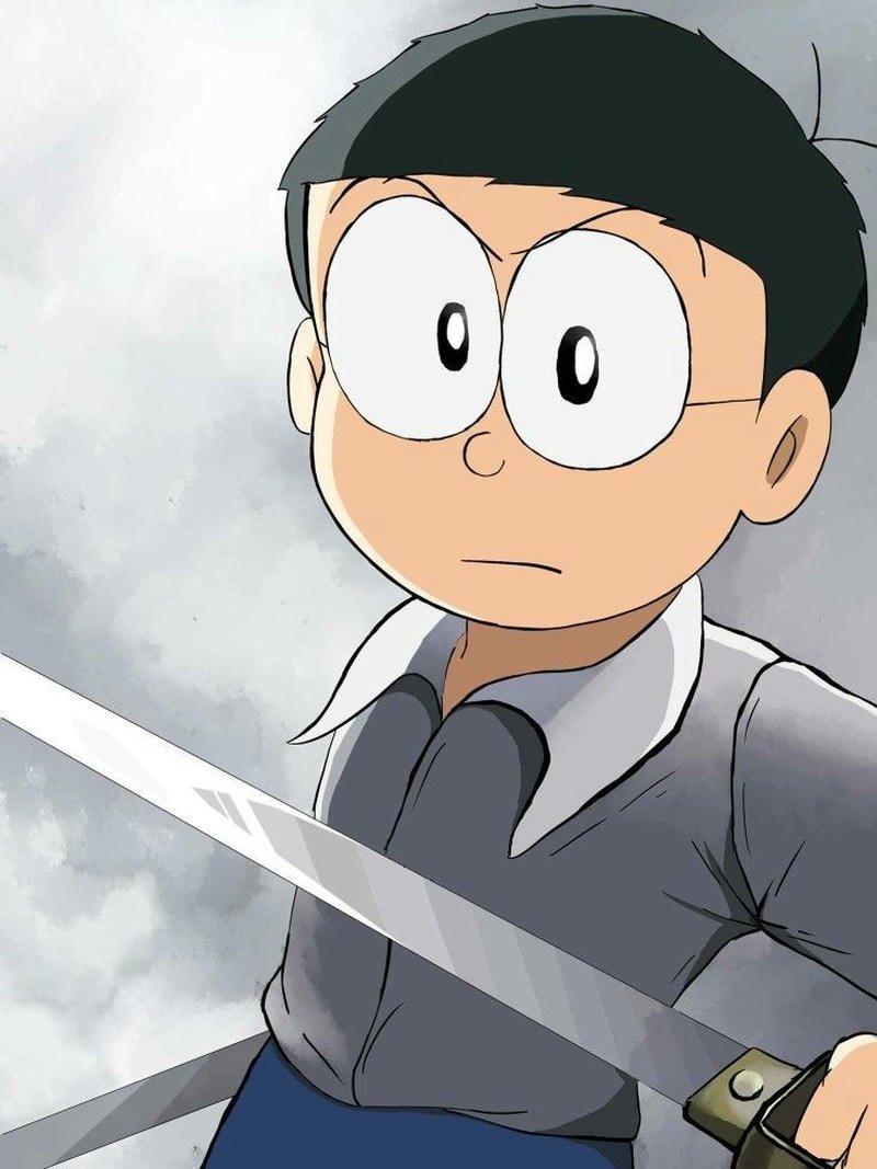 Nobita samurai cầm kiếm nhật bản nhìn khí phách