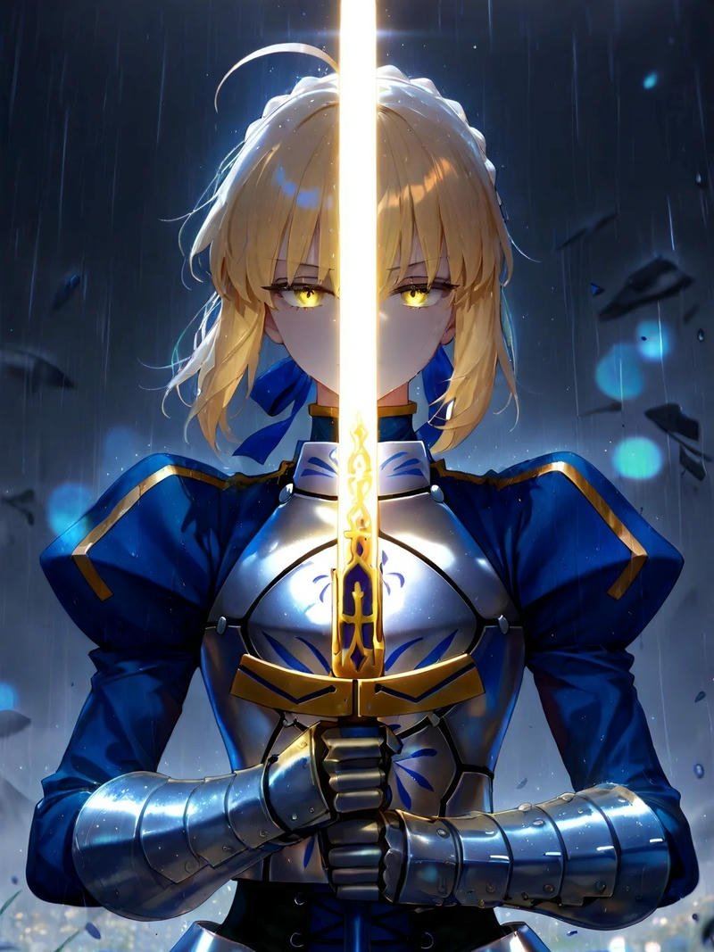 Nữ anime cầm kiếm dáng vẻ mạnh mẽ và cá tính