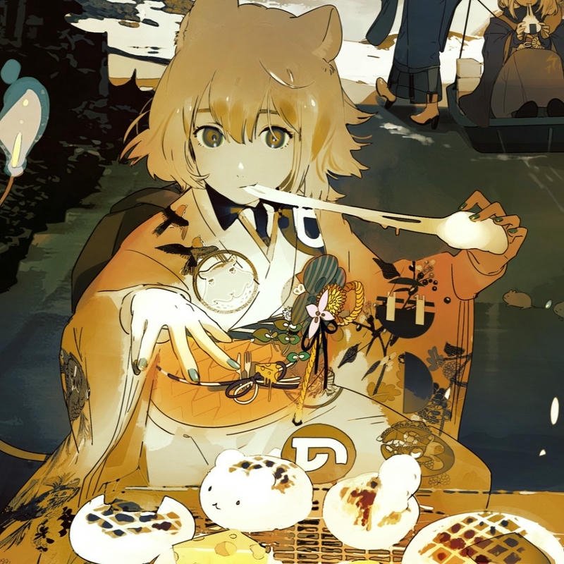 Nữ anime tóc ngắn ánh mắt tươi sáng