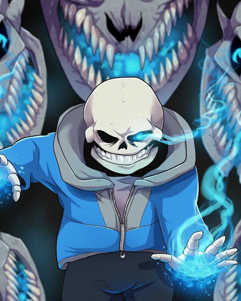Sans Undertale điều khiển xương tấn công cực kỳ mạnh mẽ