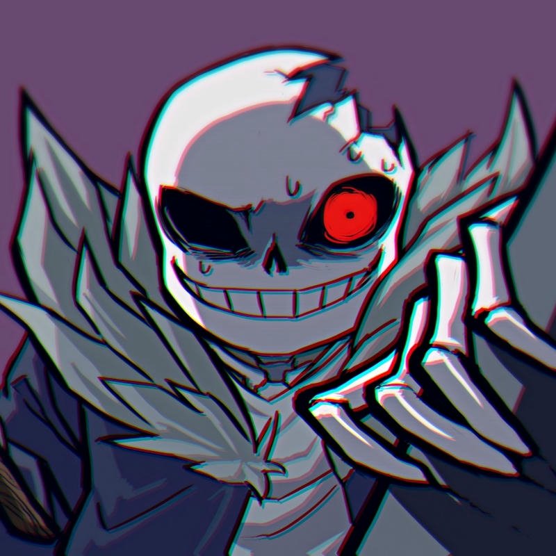 Sans Undertale phiên bản ác quỷ mắt đỏ răng nhọn