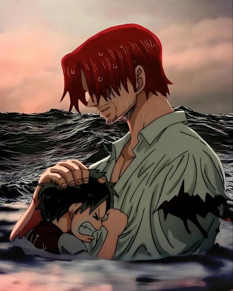 Shanks One Piece cứu Luffy giữa biển khơi sóng dữ