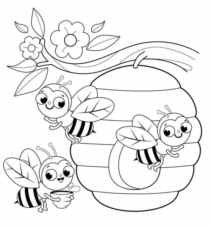 Tập hợp nhiều loài nhỏ xinh trong tranh tô màu côn trùng