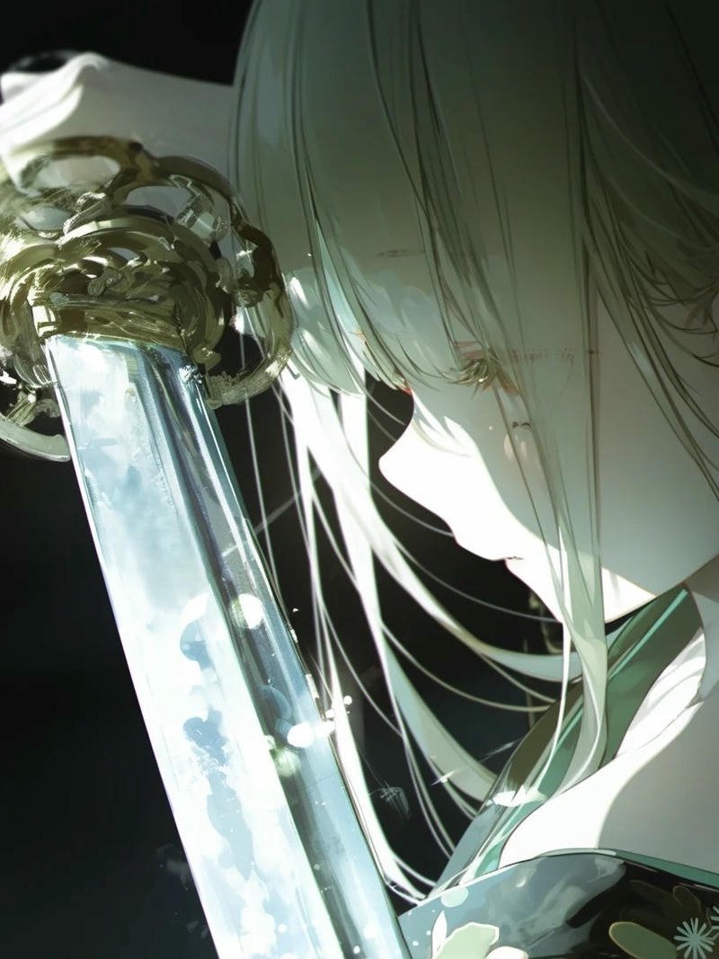Thiếu nữ anime cầm kiếm gương mặt lạnh lùng đầy cá tính