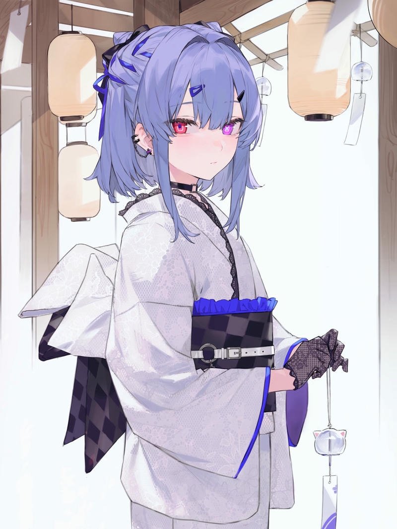 Thiếu nữ anime diện kimono phong thái duyên dáng
