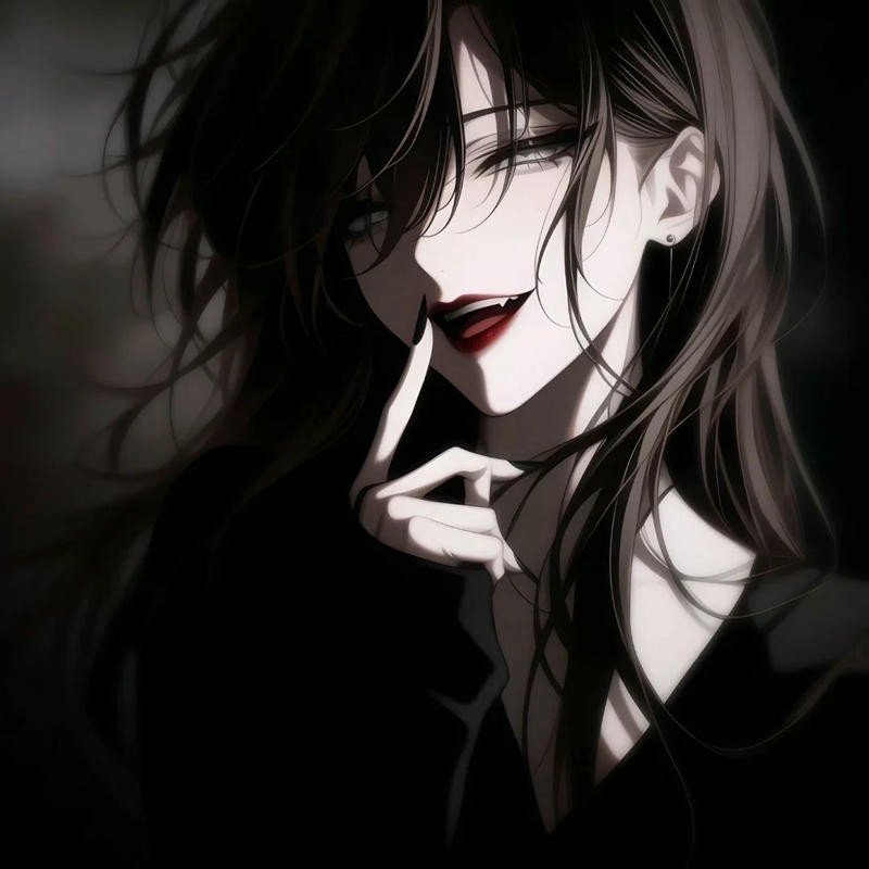 Thiếu nữ anime trắng đen nét vẽ tinh giản