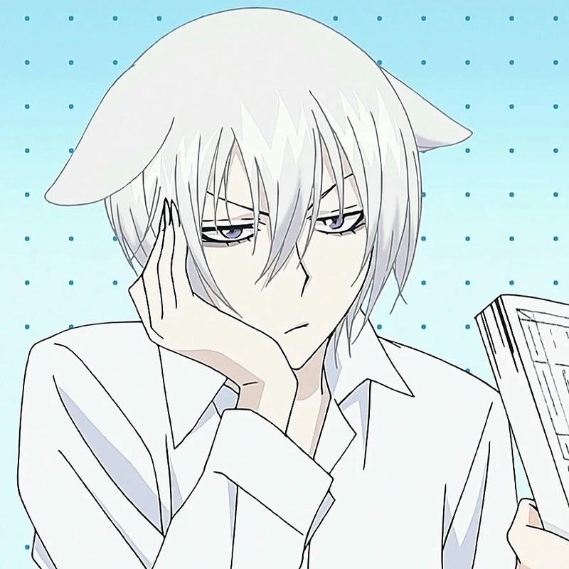 Tomoe anime chống cằm suy tư nét vẽ đơn giản