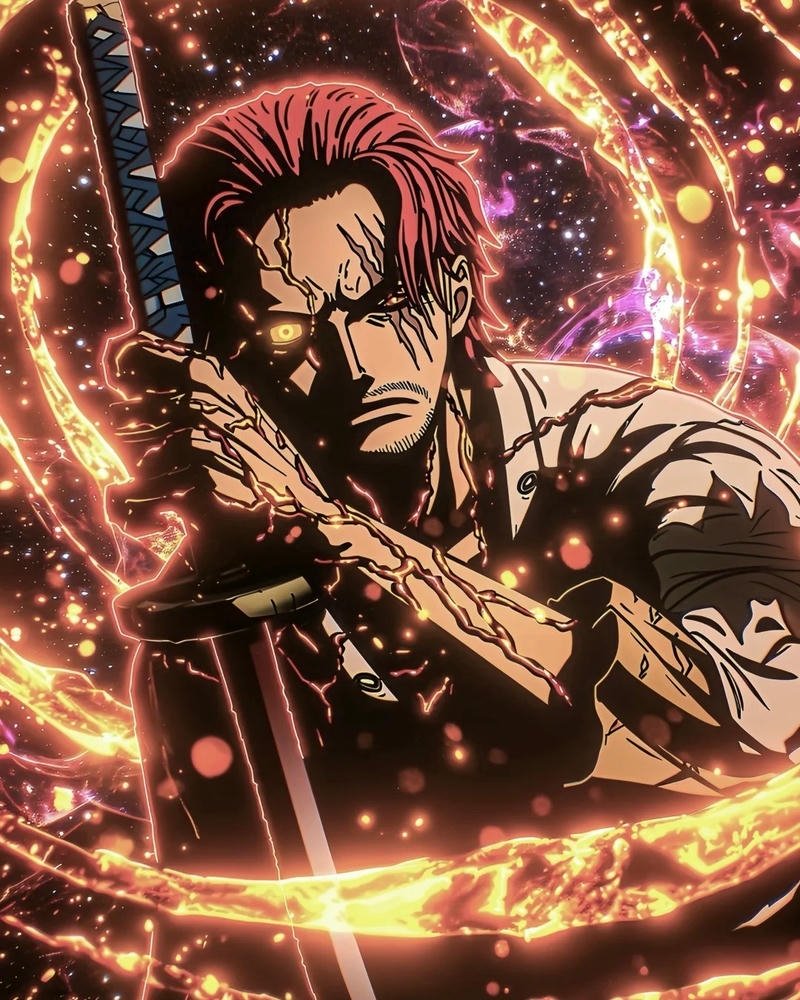 Tứ Hoàng Shanks bộc phát Haki bá vương vàng kim
