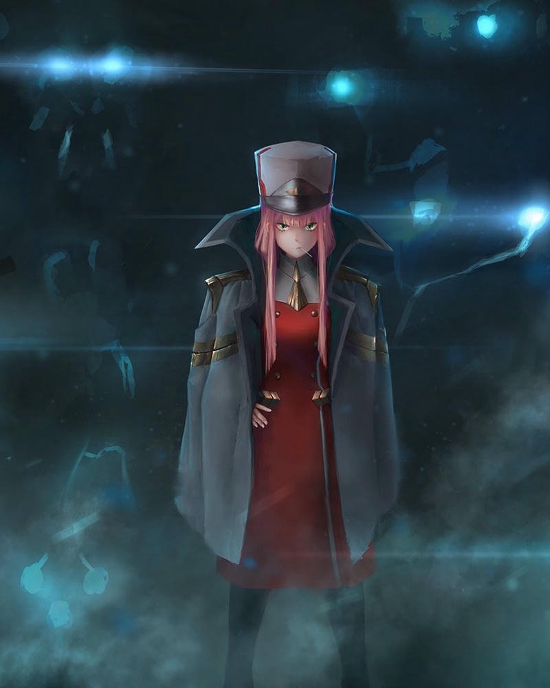 Zero Two ngầu đứng dưới mưa lạnh lùng cô đơn