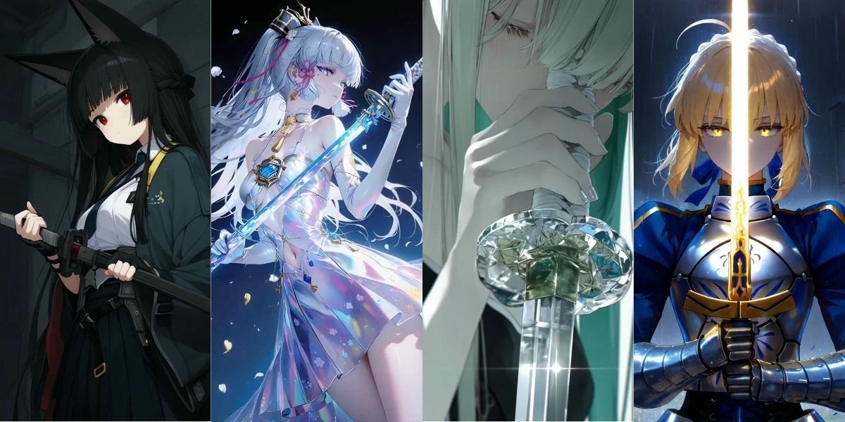 ảnh anime nữ cầm kiếm thumbnail