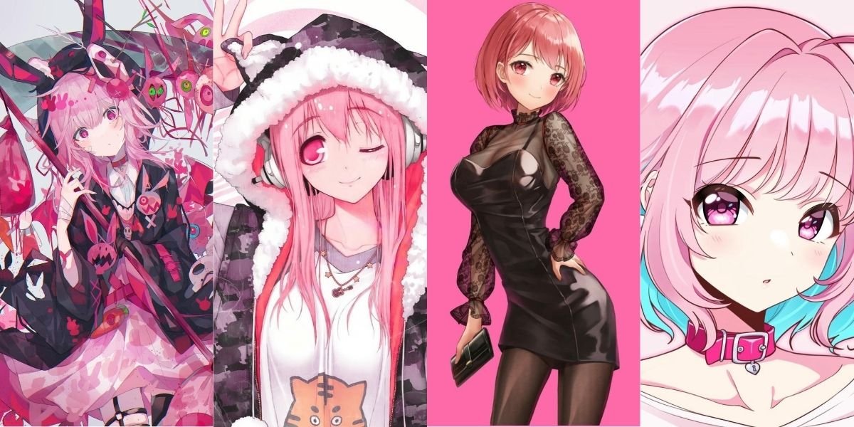 ảnh anime nữ tóc hồng thumbnail