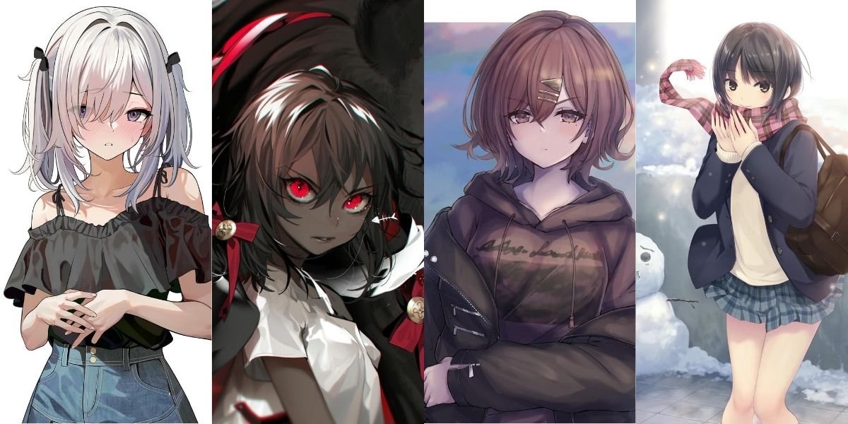 ảnh anime nữ tóc ngắn thumbnail