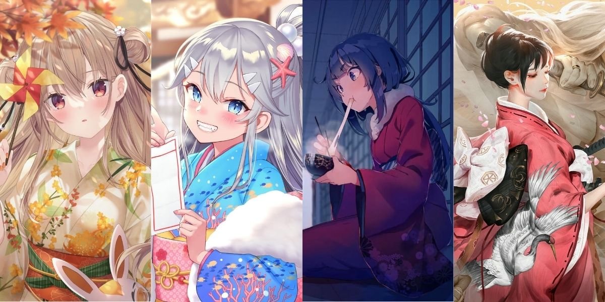 hình ảnh anime nữ mặc kimono thumbnail