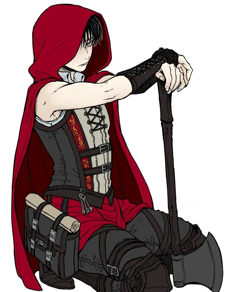 Ảnh Levi Ackerman mặc áo choàng đỏ phong cách khác lạ