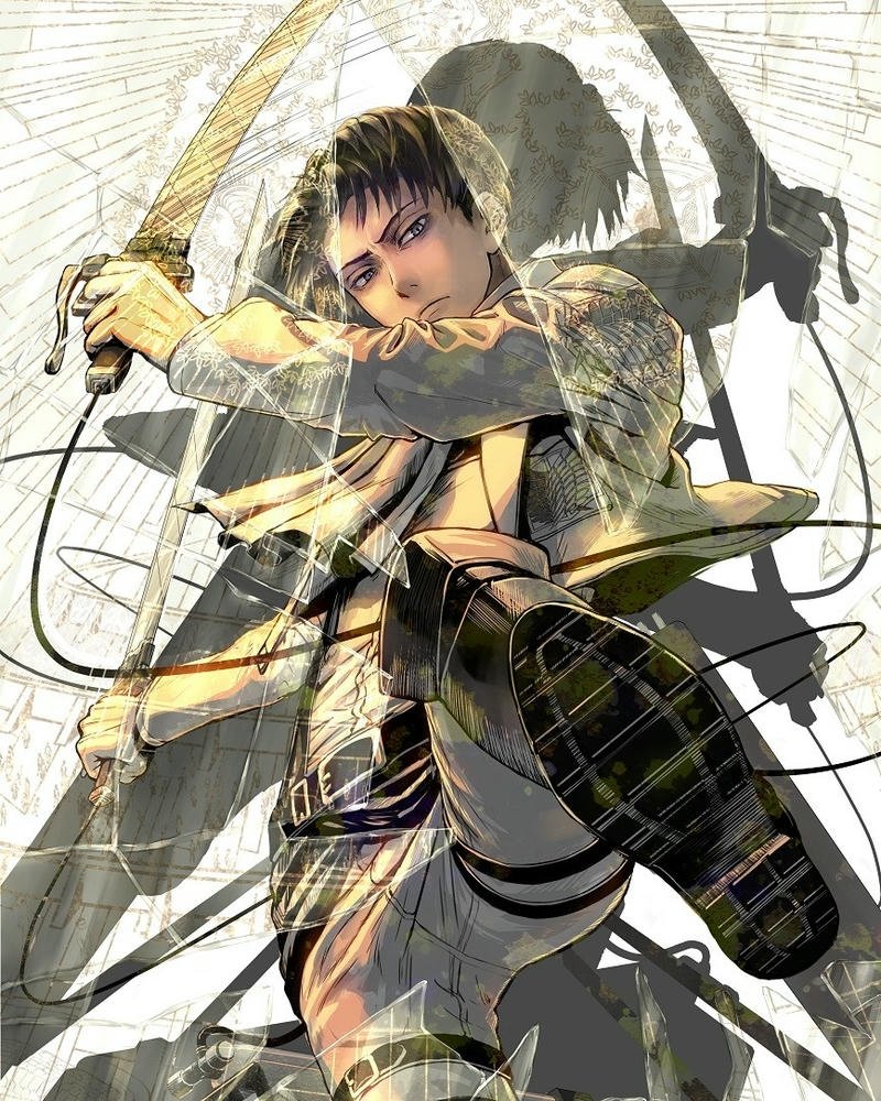 Ảnh Levi Ackerman trang bị bộ cơ động chiến đấu