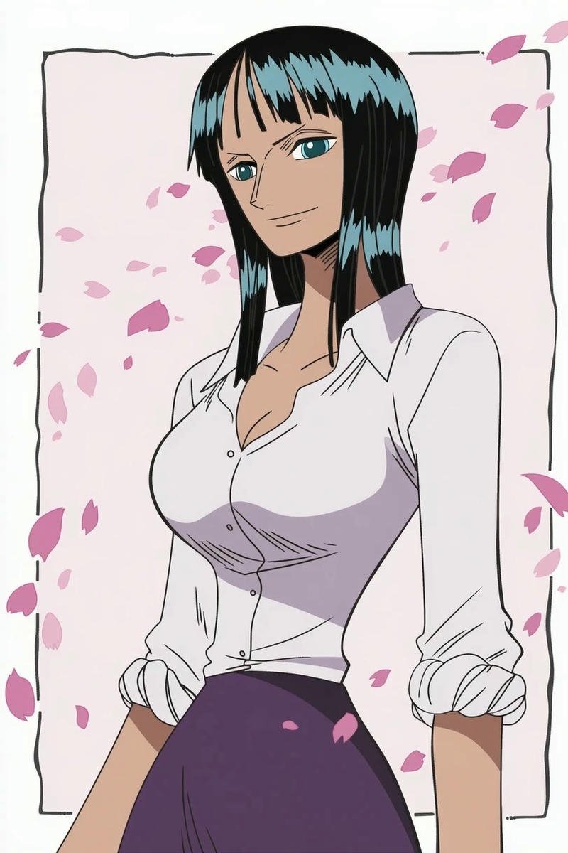 Top 90+ ảnh Nico Robin đẹp, ngầu và quyến rũ nhất One Piece Ảnh Nico Robin áo sơ mi trắng váy tím dáng thanh lịch