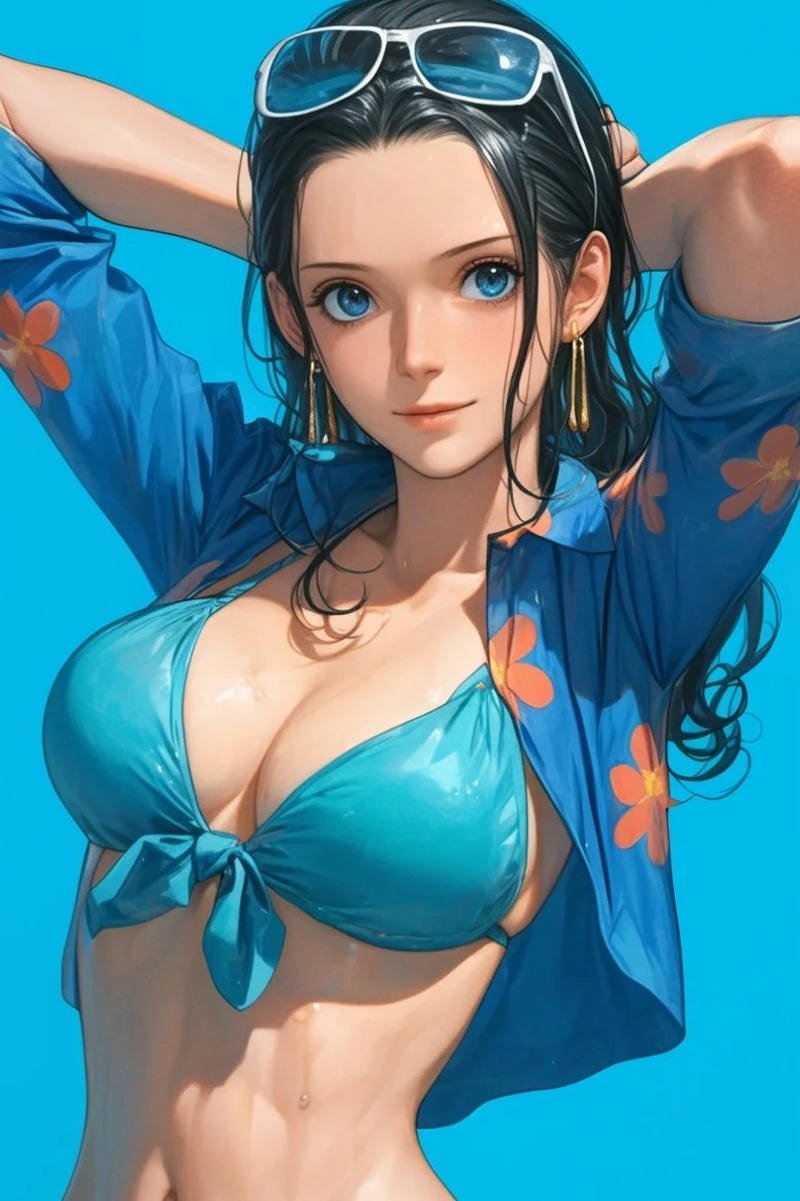 Top 90+ ảnh Nico Robin đẹp, ngầu và quyến rũ nhất One Piece Ảnh Nico Robin diện bikini xanh dương tắm nắng thư giãn tuyệt vời