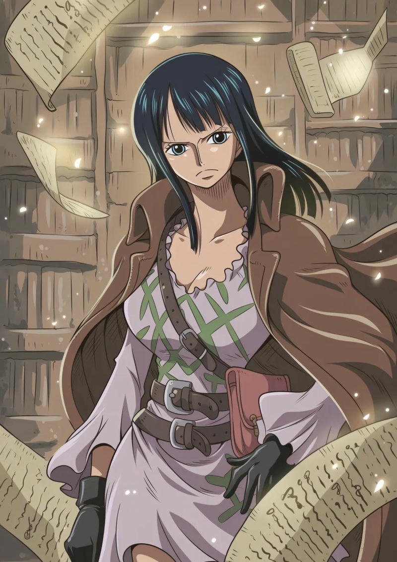 Top 90+ ảnh Nico Robin đẹp, ngầu và quyến rũ nhất One Piece Ảnh Nico Robin mặc áo khoác nâu phong cách cao bồi ngầu