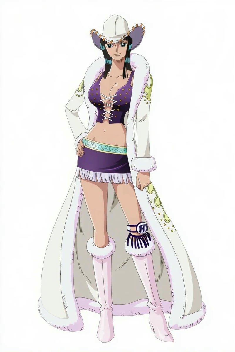 Top 90+ ảnh Nico Robin đẹp, ngầu và quyến rũ nhất One Piece Ảnh Nico Robin mặc váy trắng khoác áo choàng đầy khí chất