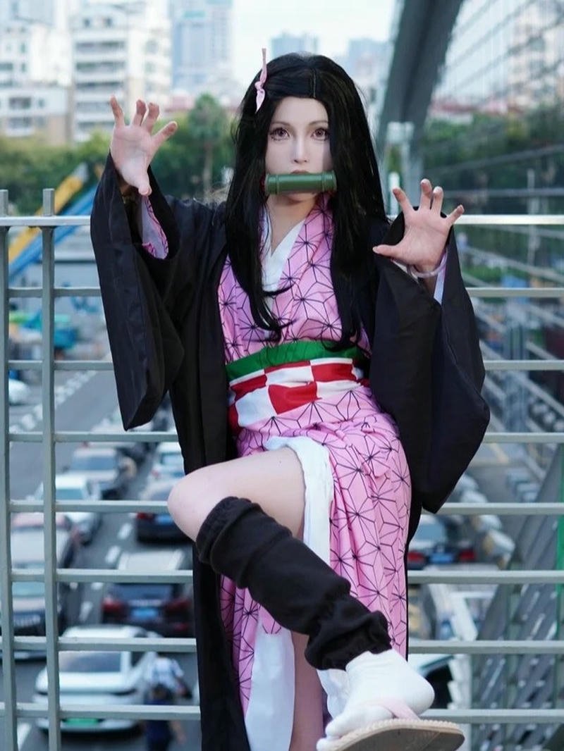 Ảnh hóa trang nezuko mang thần thái dịu dàng hấp dẫn