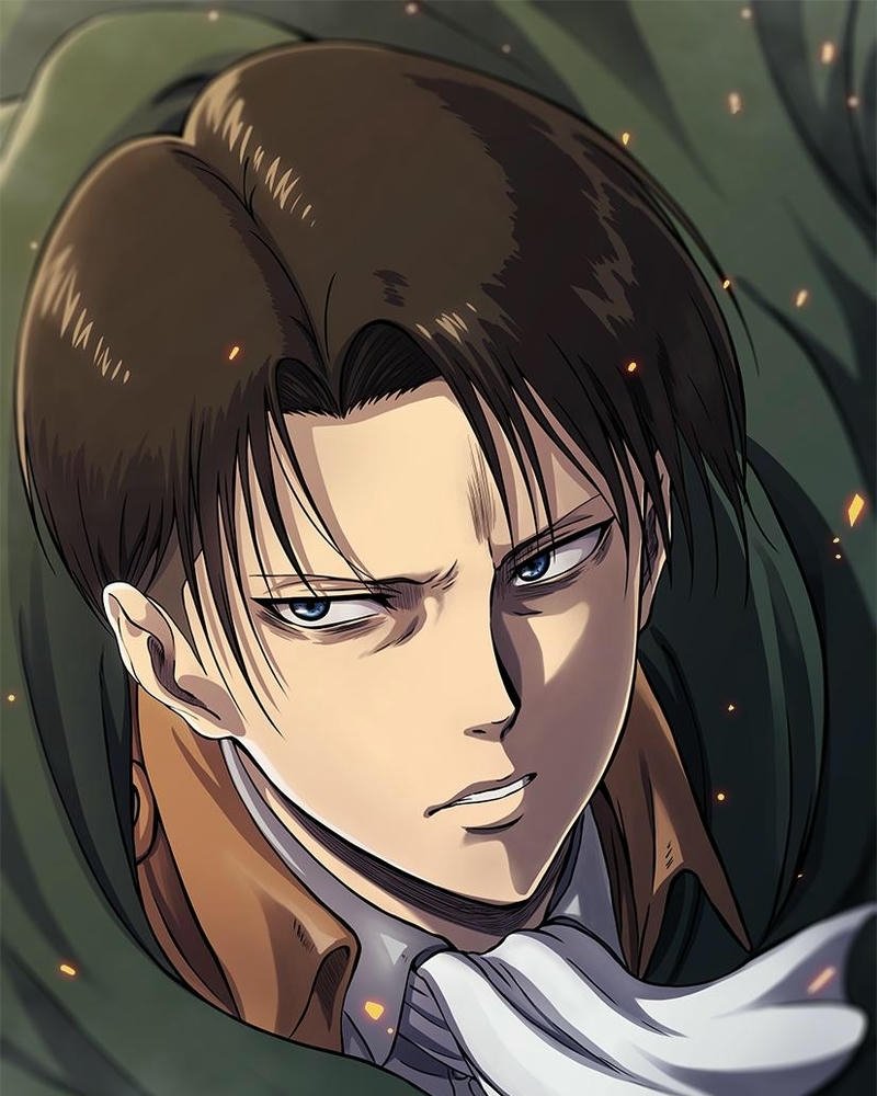 Cận cảnh khuôn mặt điển trai của Levi Heichou lạnh lùng