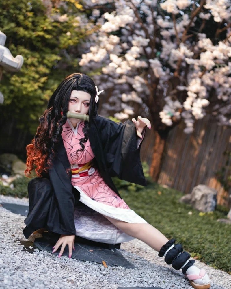 Cosplay nezuko thần thái nổi bật mang nét dịu dàng