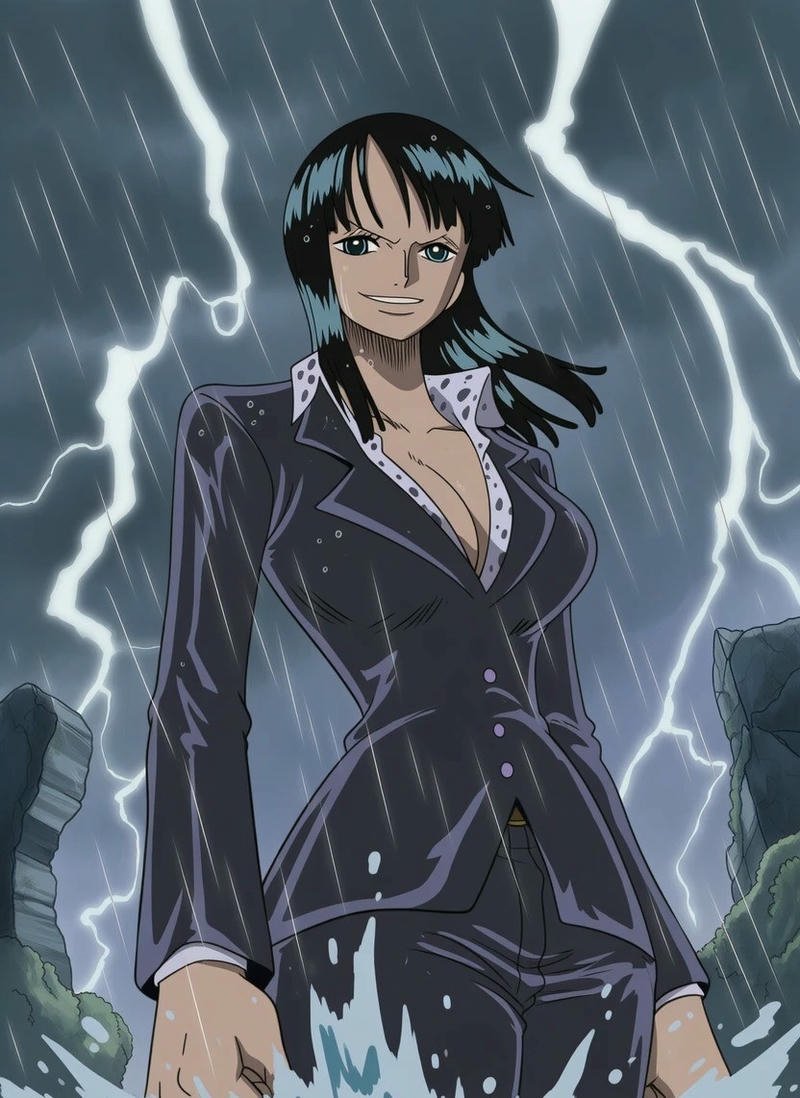 Top 90+ ảnh Nico Robin đẹp, ngầu và quyến rũ nhất One Piece Mỹ nhân Robin đứng dưới mưa sấm chớp thần thái lạnh lùng
