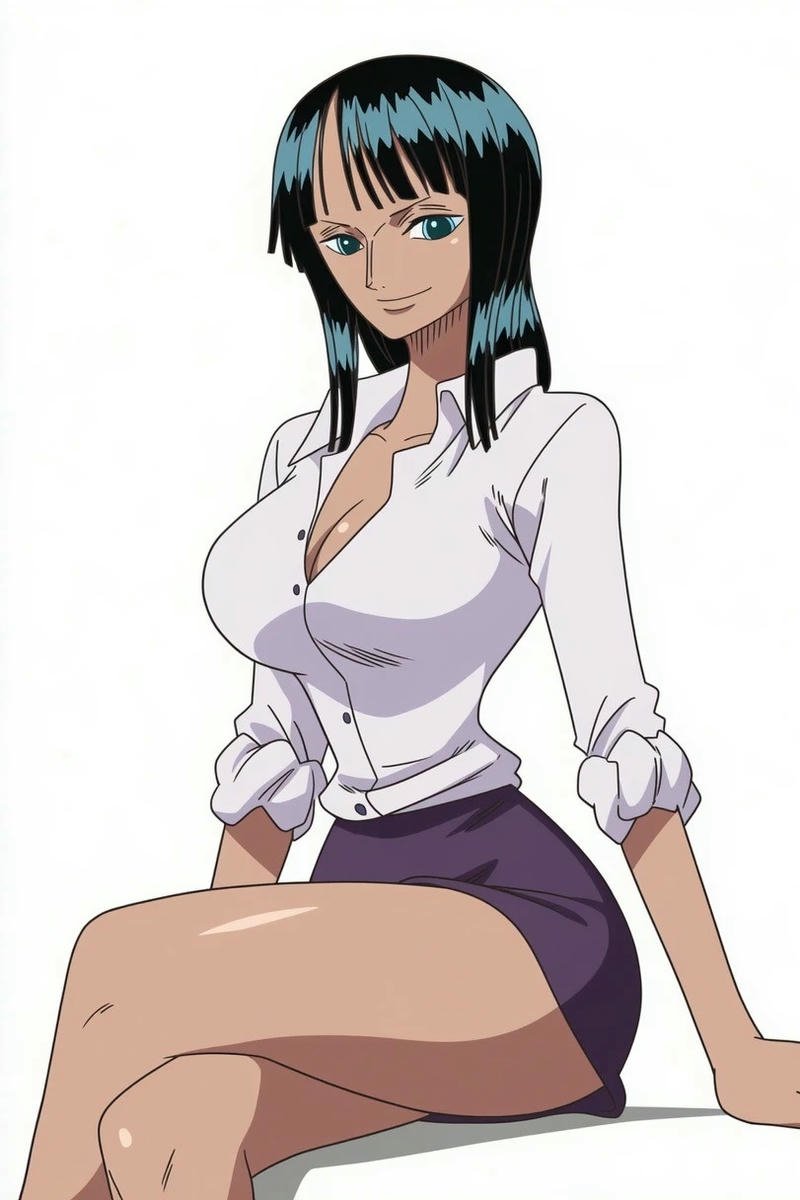 Top 90+ ảnh Nico Robin đẹp, ngầu và quyến rũ nhất One Piece Nico Robin One Piece mặc váy tím áo trắng ngồi quyến rũ