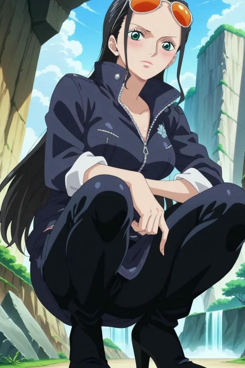 Top 90+ ảnh Nico Robin đẹp, ngầu và quyến rũ nhất One Piece Nữ khảo cổ xinh đẹp ngồi xổm quan sát đầy chăm chú kỹ