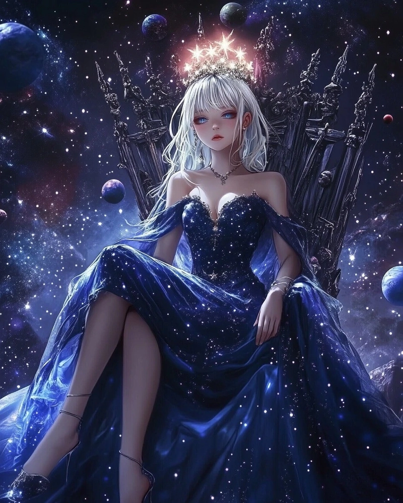Ảnh anime công chúa băng giá với thần thái kiêu sa