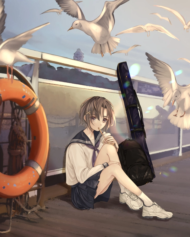 Ảnh anime học đường thể hiện nét đẹp tuổi trẻ tự nhiên