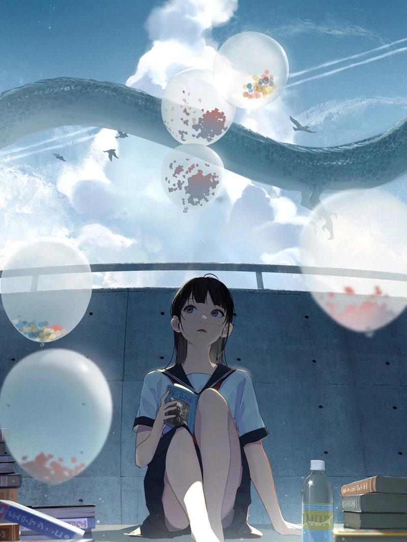 Ảnh anime học đường thể hiện nét tinh nghịch đáng yêu