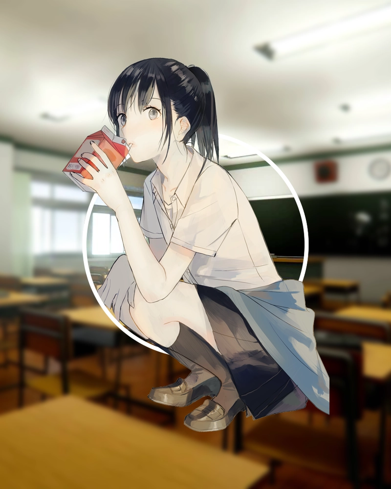 Ảnh anime học đường thể hiện phong cách trẻ trung hiện đại