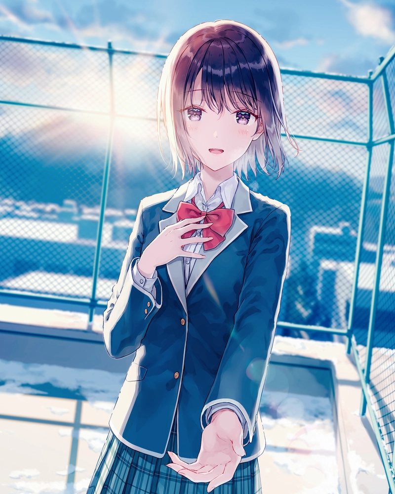 Ảnh anime học đường với nhân vật trẻ trung năng động