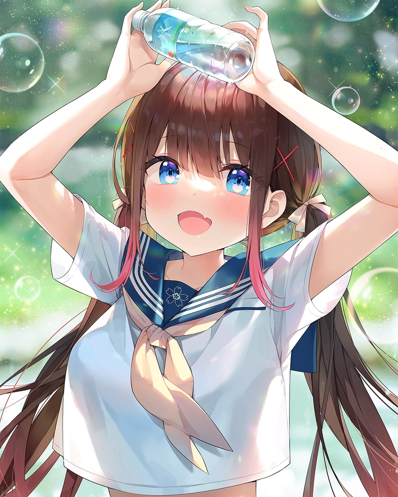 Ảnh anime học sinh thể hiện nét tinh nghịch đáng mến