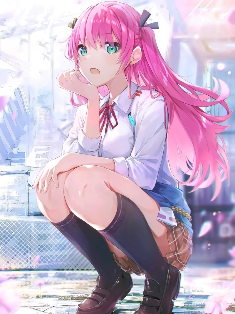 Ảnh anime học sinh trẻ trung với thần thái vui vẻ