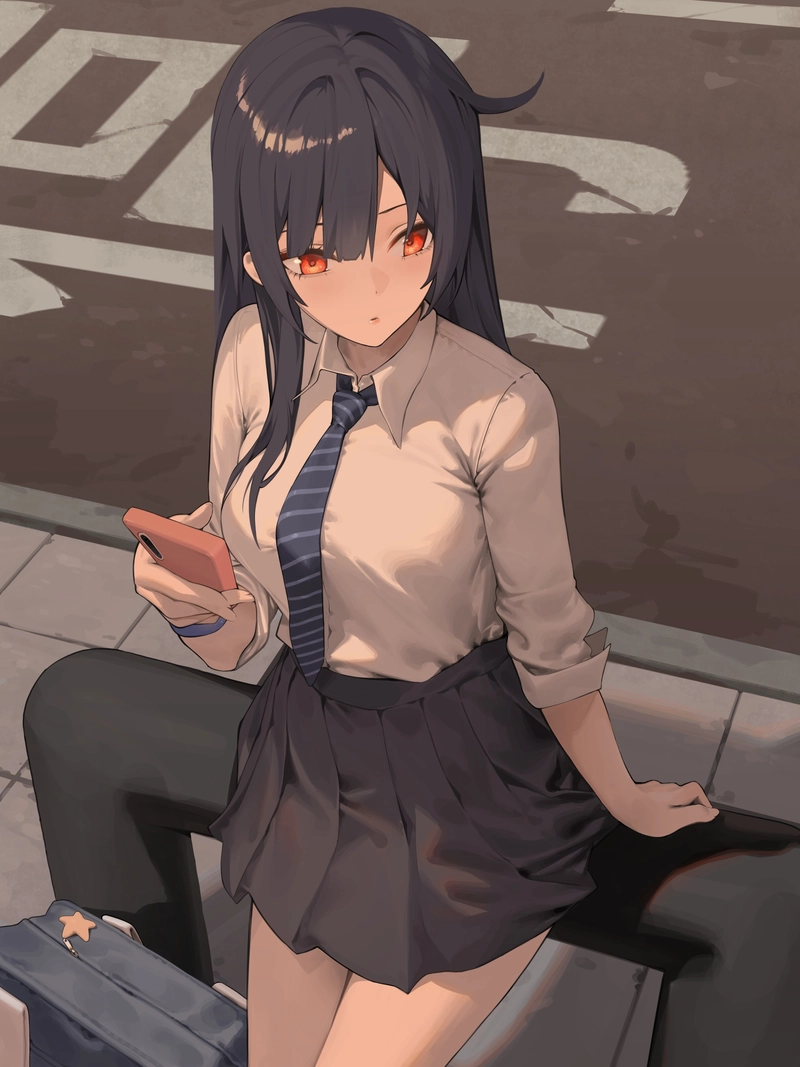 Ảnh anime học sinh với biểu cảm nhẹ nhàng dễ gần