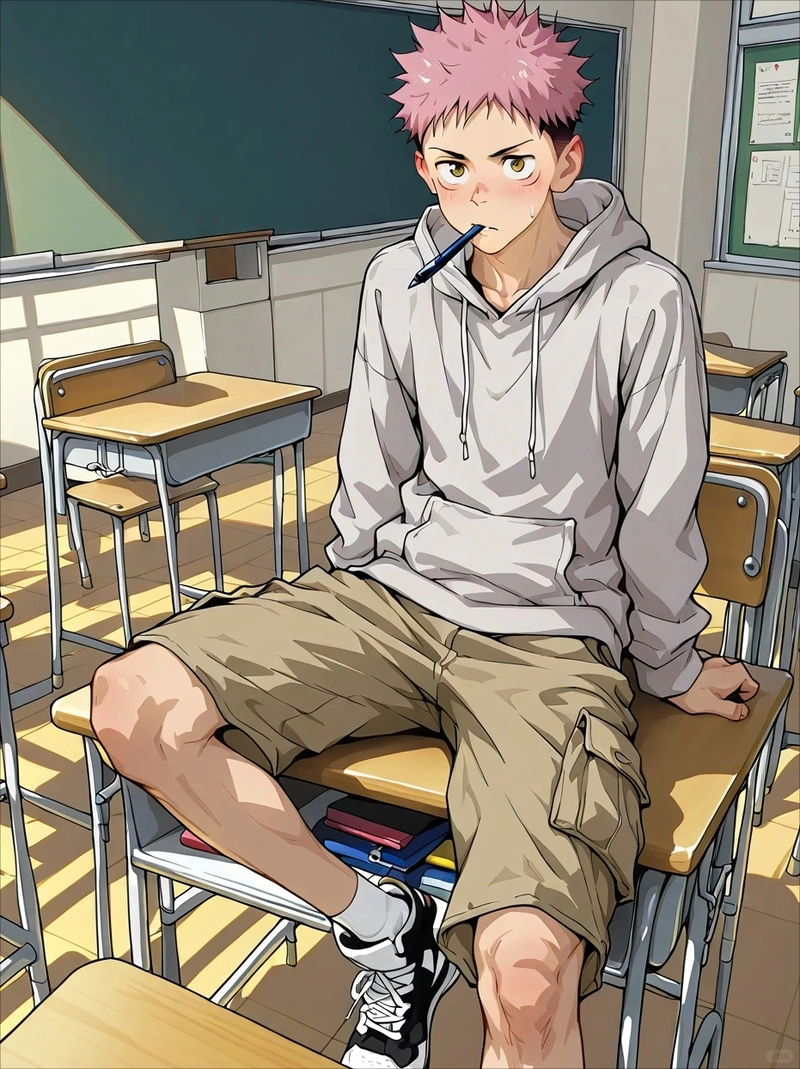 Ảnh anime nam học sinh với biểu cảm lạnh nhưng hấp dẫn