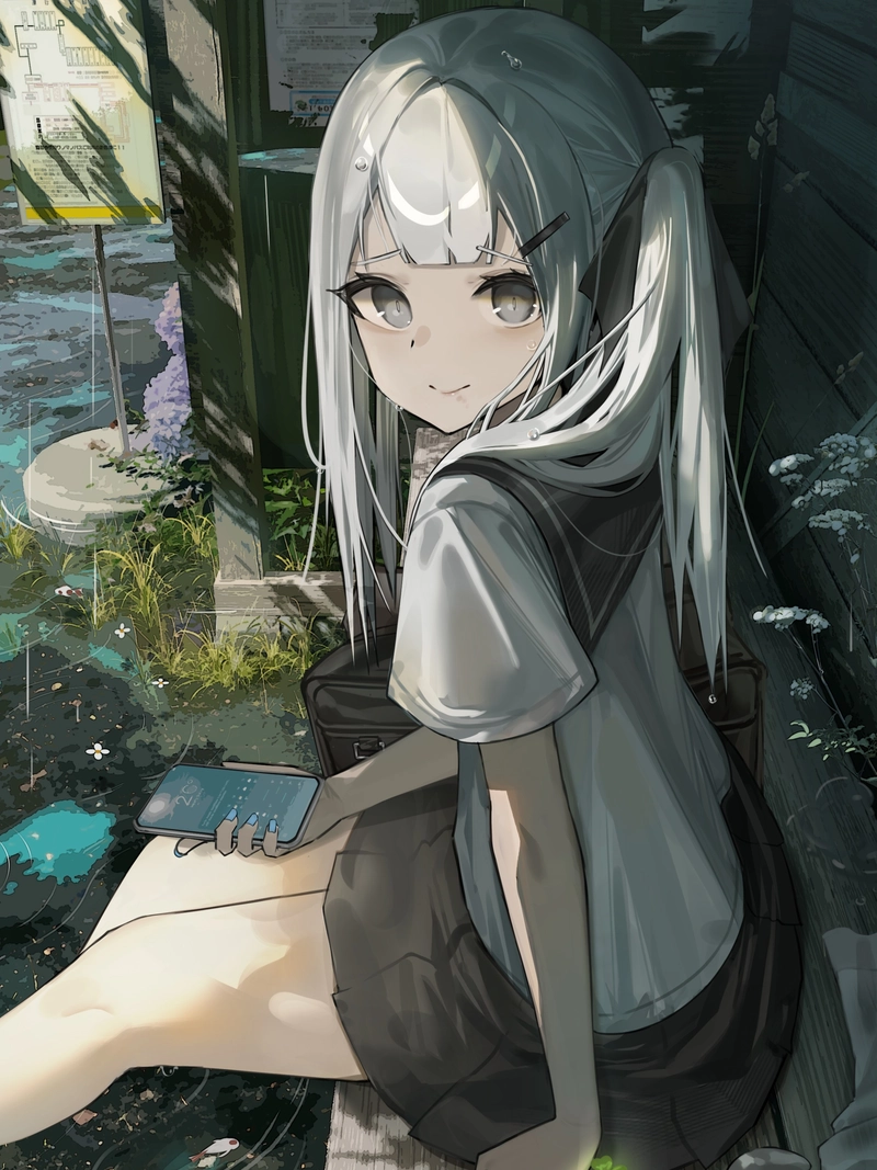Ảnh anime nữ học sinh mang nét đẹp trong sáng nhẹ nhàng