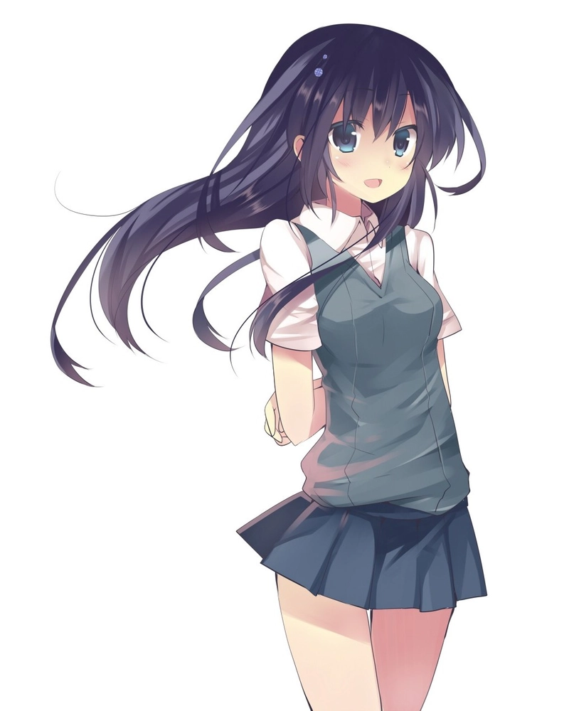 Ảnh anime nữ học sinh mang phong thái tự nhiên đầy duyên dáng