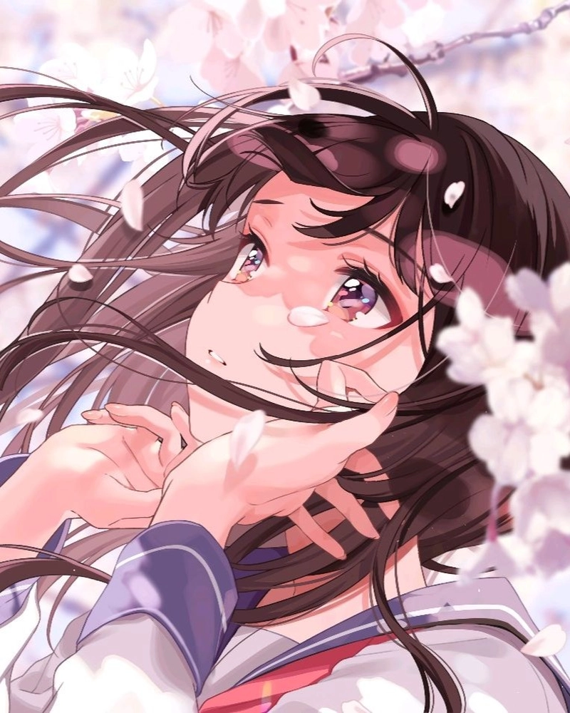 Ảnh anime nữ học sinh mang vẻ đẹp thanh thoát đầy cuốn hút