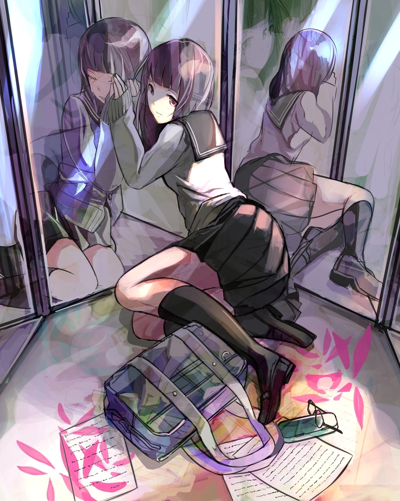 Ảnh anime nữ học sinh thể hiện phong cách trẻ trung hiện đại