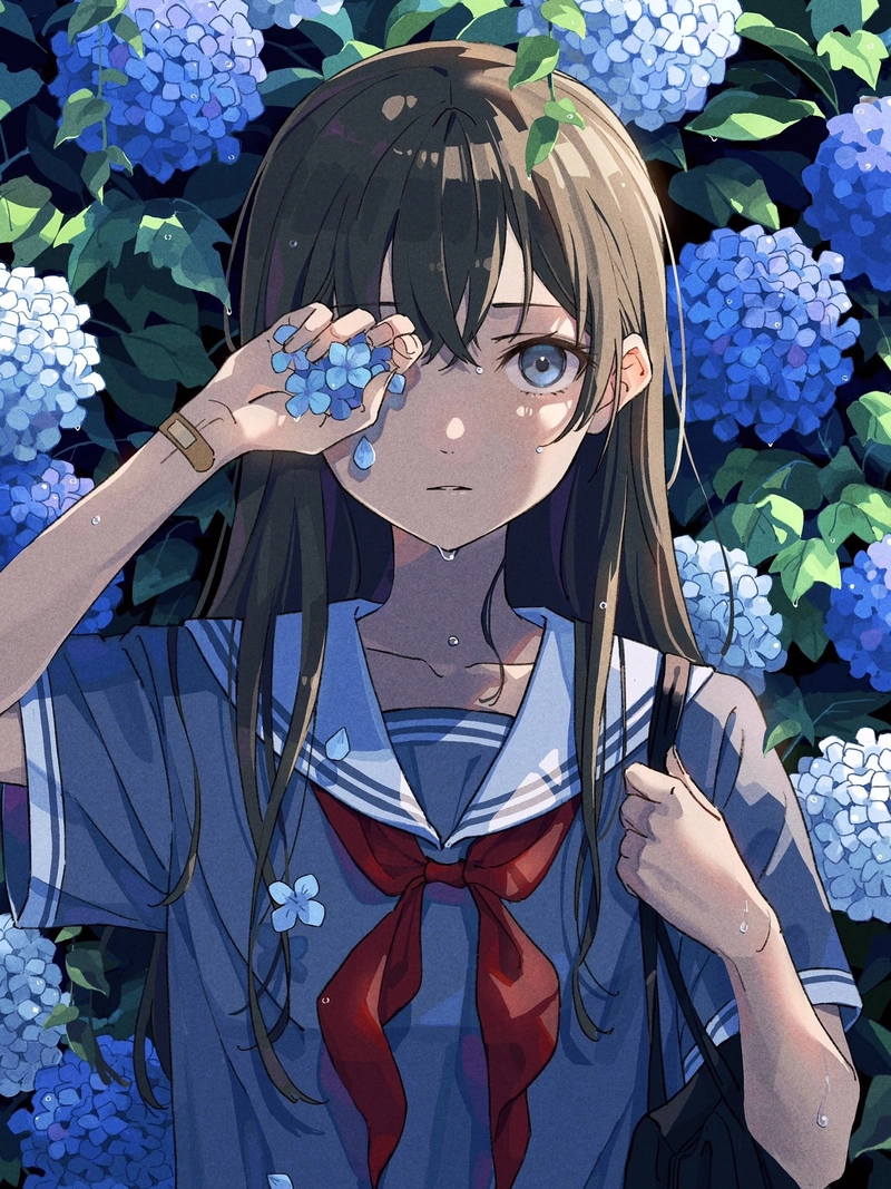 Ảnh anime nữ học sinh thể hiện sự trẻ trung và năng lượng