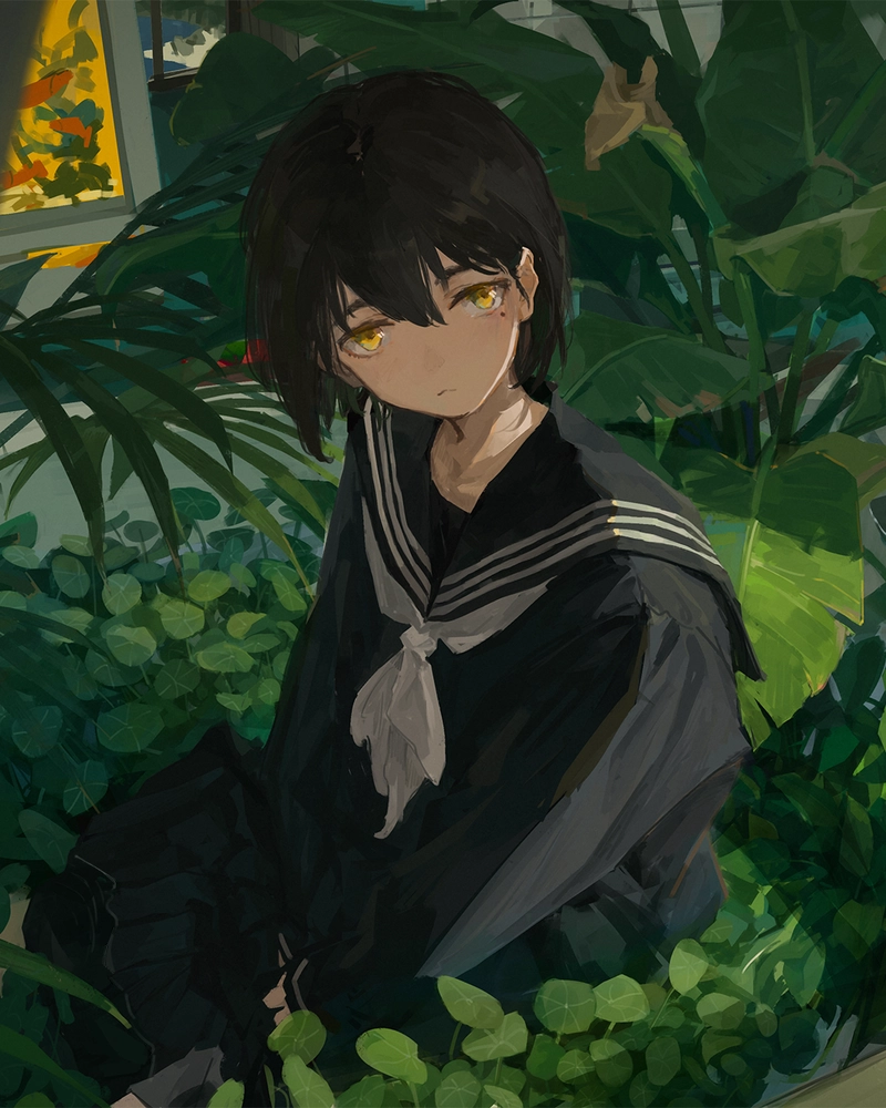 Ảnh anime nữ học sinh với thần thái dịu dàng đầy sức hút