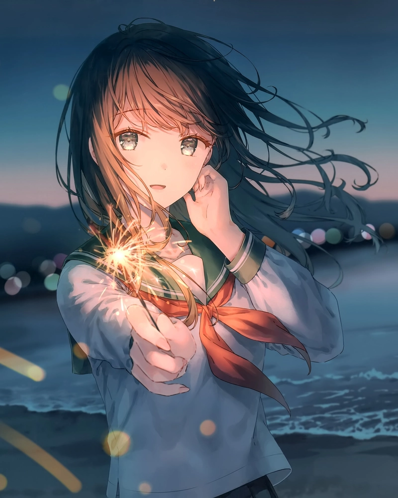 Ảnh anime nữ sinh phong cách dễ thương đầy sức sống