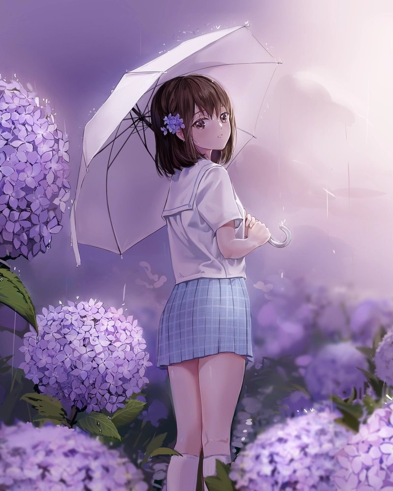 Hình ảnh anime học đường thể hiện cảm xúc nhẹ nhàng