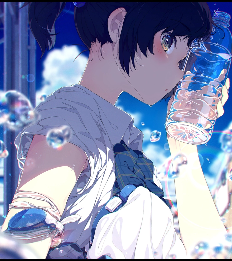 Hình ảnh anime học sinh nữ với nét đẹp thanh tú