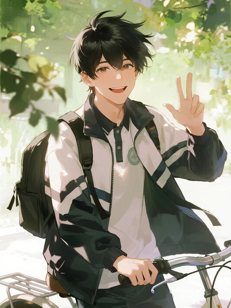Hình ảnh anime nam học sinh thể hiện nét đẹp tự nhiên