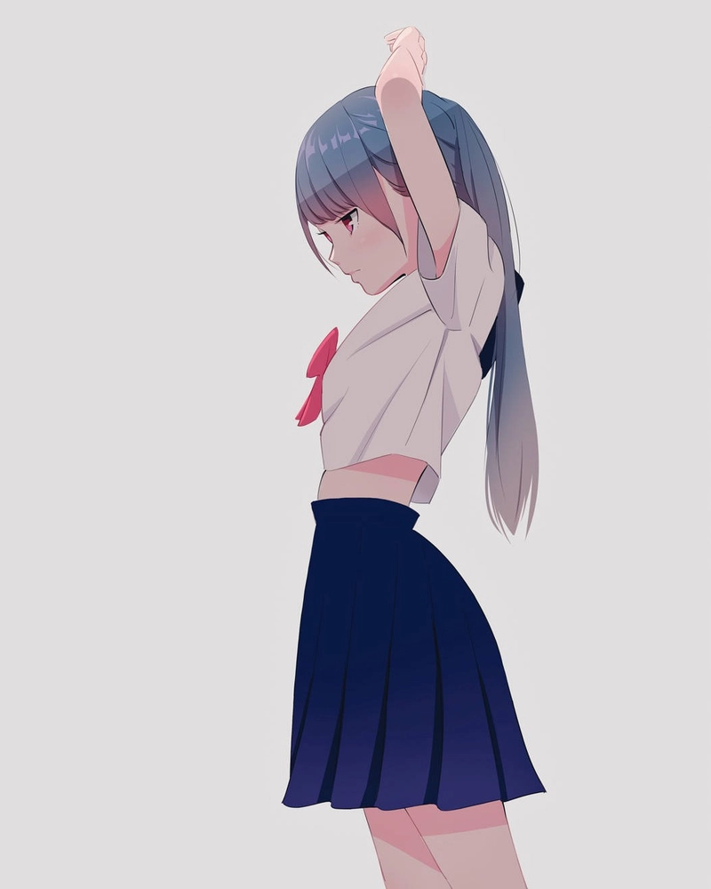 Hình anime học đường với phong cách trẻ trung đáng yêu